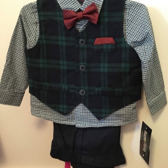 HappyFella Toddler Boys Scottish Plaid 2T Vest Set - Picture 4 of 4